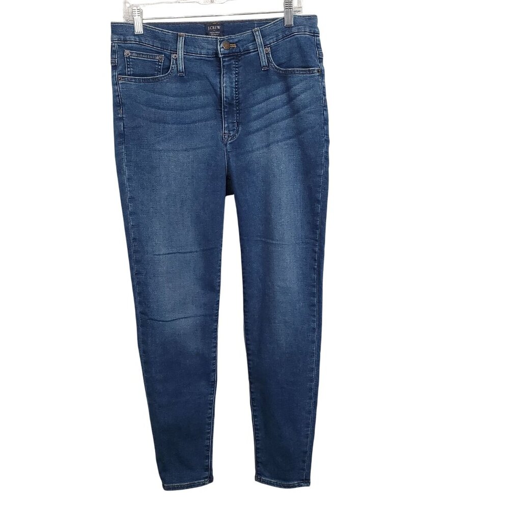 J Crew Size 31 Jeans High Rise Skinny Denim Stretch Casual Classic Factory Fade - Picture 1 of 11